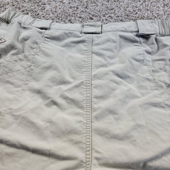 Columbia Shorts Mens XL Beige PFG Fishing Mesh Pockets Cotton Stretch Fish Flaw* - Picture 8 of 9
